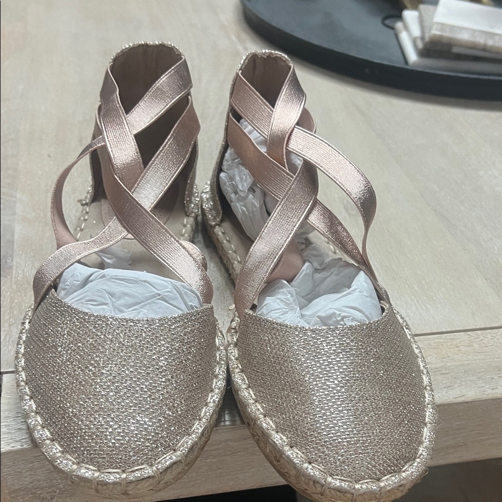 Kenneth Cole Shimmering Gold Espadrilles